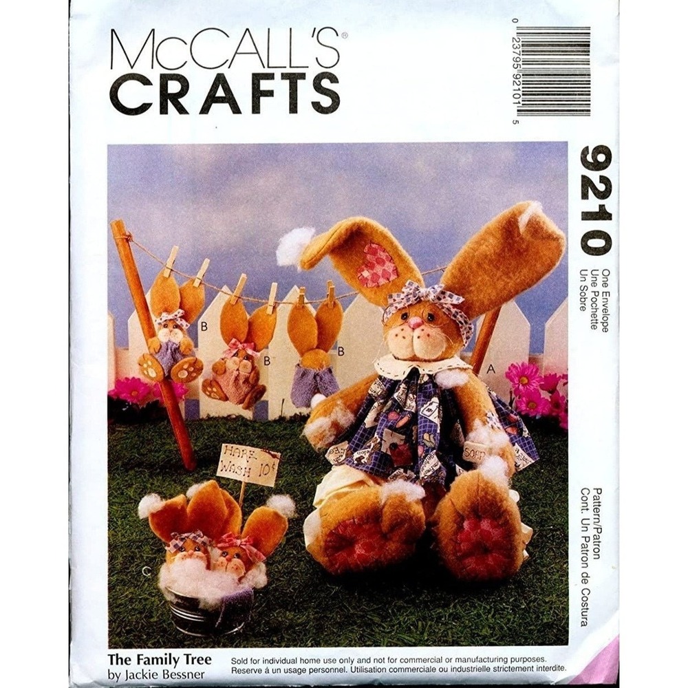 McCall's Sewing Pattern 9210 Bunny Family with Outfits by Jacket Bessner